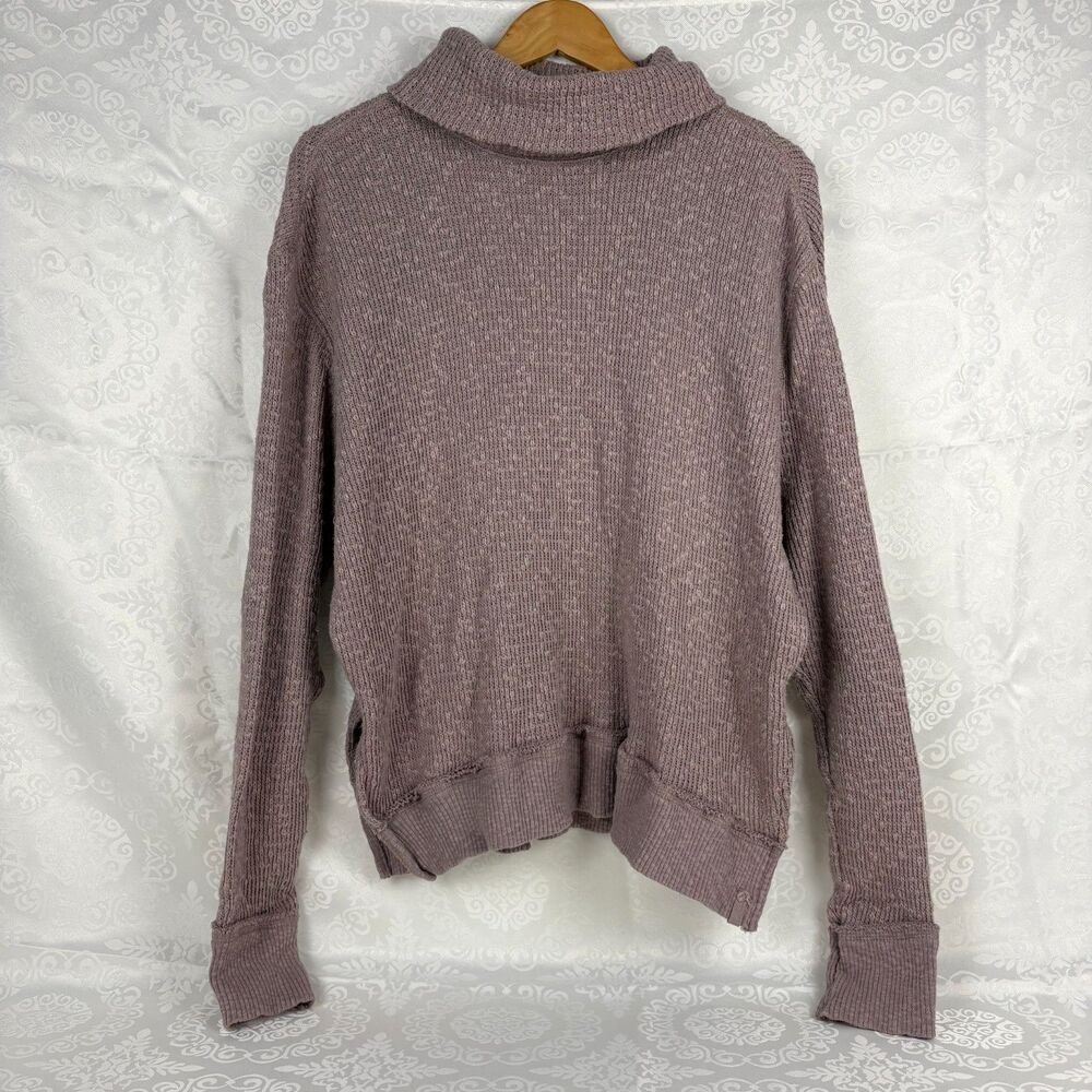 Free People Sweater Knit Pullover Boho Chic Oversized Mauve Cozy Cowl Large